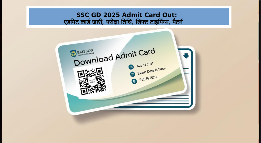 SSC GD 2025 Admit Card Out-एडमिट कार्ड जारी, परीक्षा तिथि, शिफ्ट टाइमिंग्स, पैटर्न